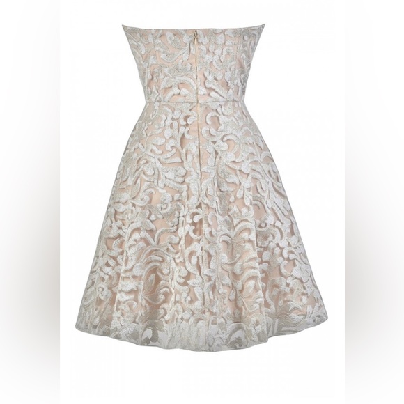 ✨💥⚡️ A Drea Champagne Shimmer Ivory and Beige Sequin Homecoming NWOT - Picture 2 of 13